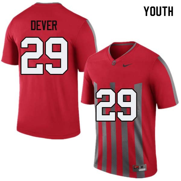 Ohio State Buckeyes #29 Kevin Dever Youth Stitch Jersey Throwback